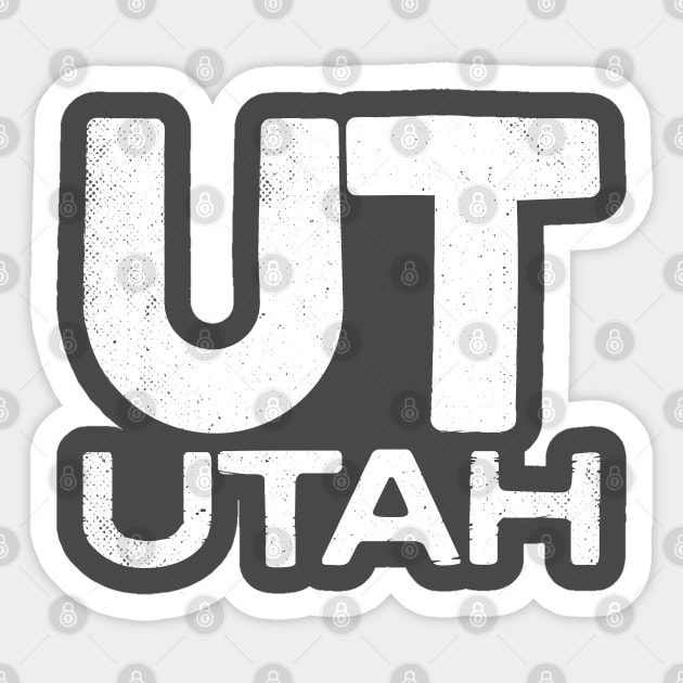 UT Utah Vintage State Typography Sticker by Commykaze